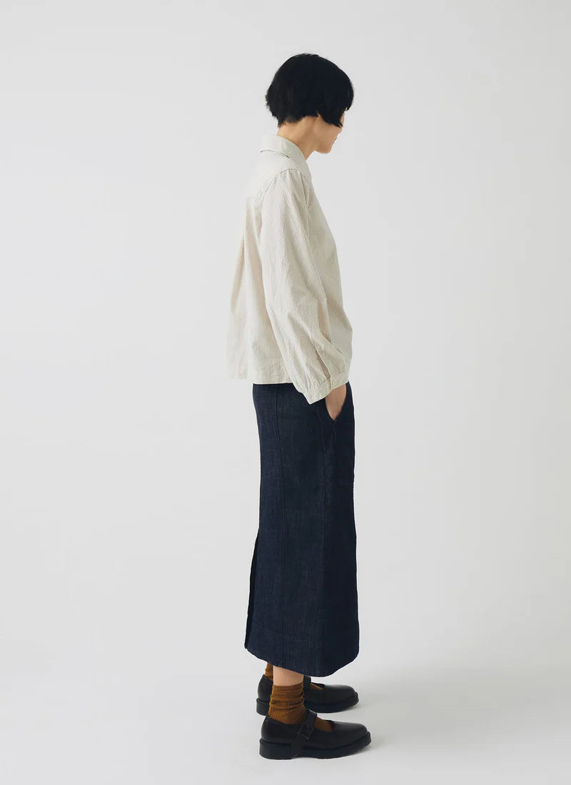 TOAST - Patch Pocket Organic Denim Skirt, Indigo
