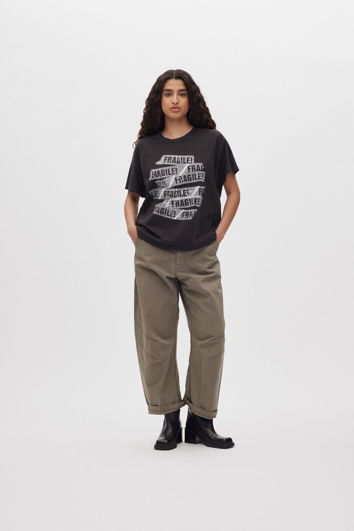 Rabens Saloner - October Utility Shaped Pants, Asphalt