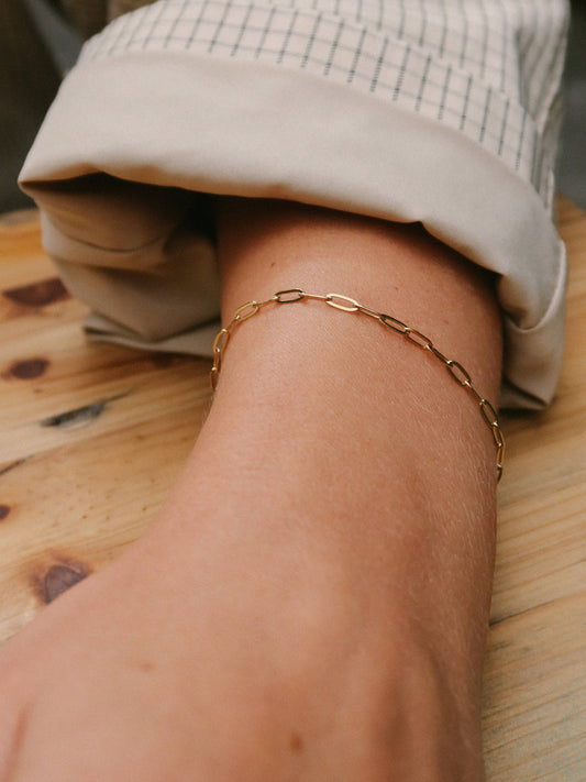 Nordic Muse - Gold Paperclip Chain Link Bracelet