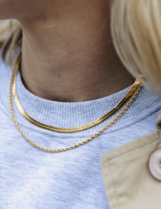 Nordic Muse - Gold Double Layer Feature Necklace