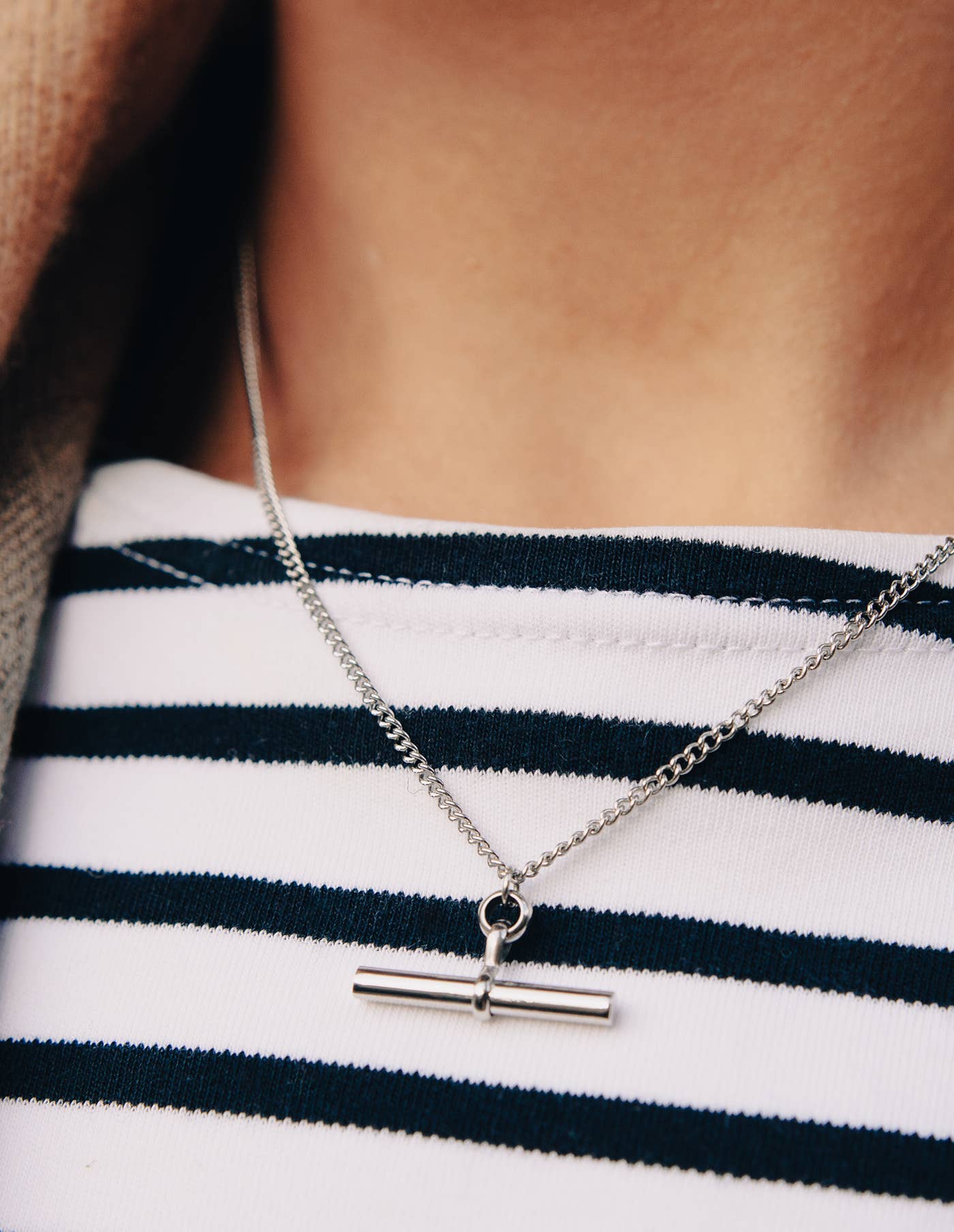 Nordic Muse -  Silver T-Bar Chain Necklace