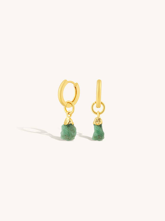 Formation Co. Jewellery - Mohica Raw Emerald Hoops
