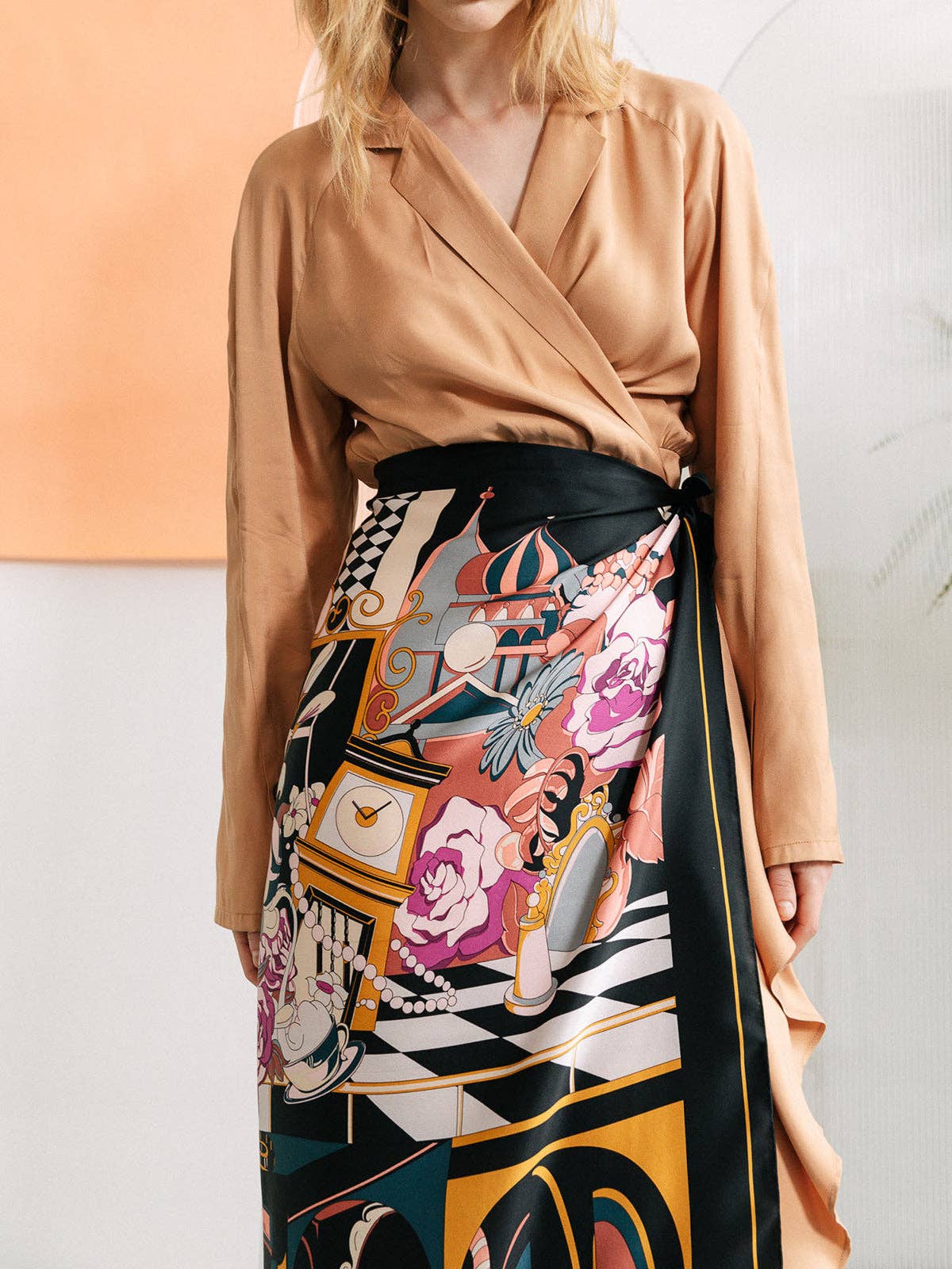 Lost Pattern NYC - Vintage Blooms  Large Silk Square Scarf