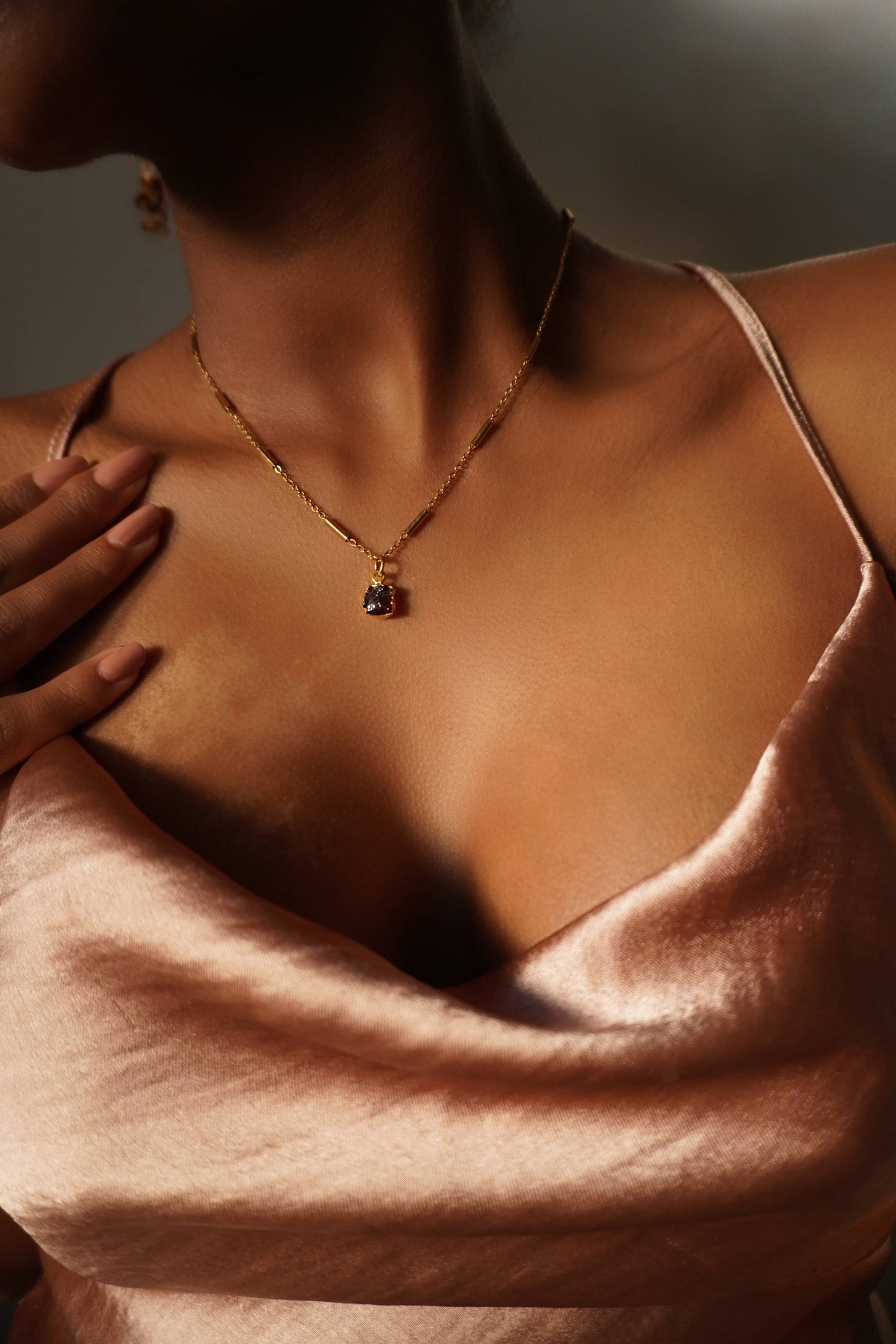 A Weathered Penny - 18CT Garnet Necklace