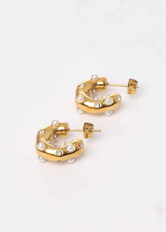 About November - Noa Chunky Pearl & CZ Hoop