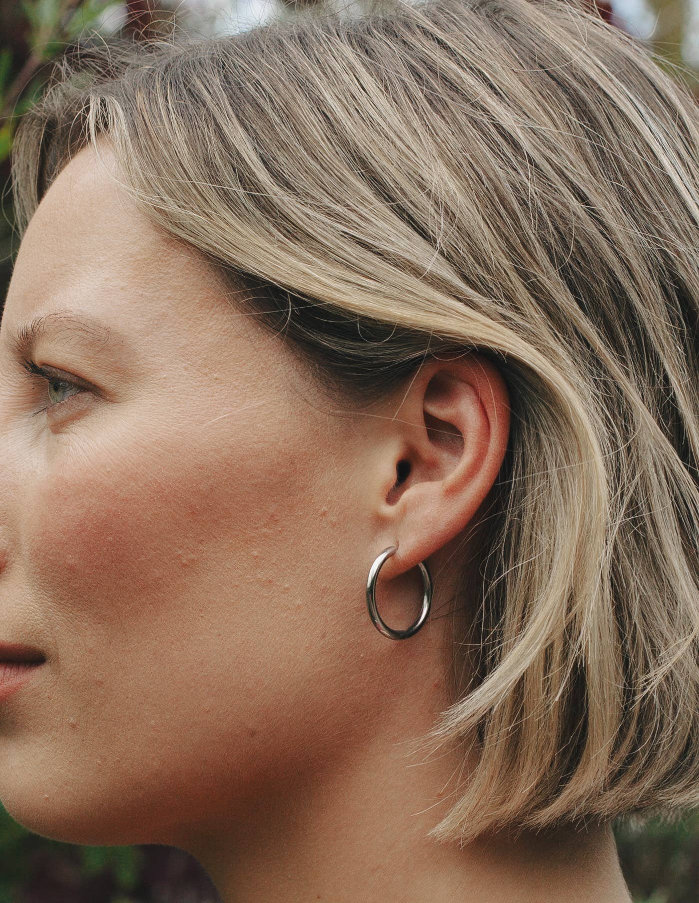 Nordic Muse - Silver Hoop Earrings - 2cm, Waterproof
