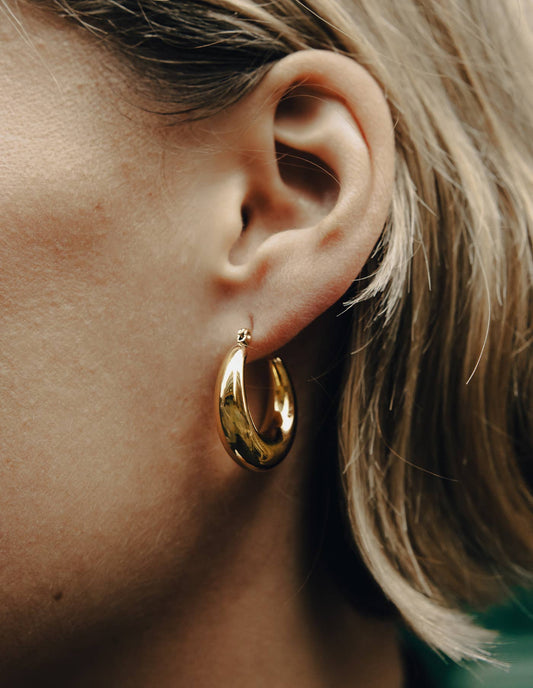 Nordic Muse - Gold Crescent Hoop Earrings