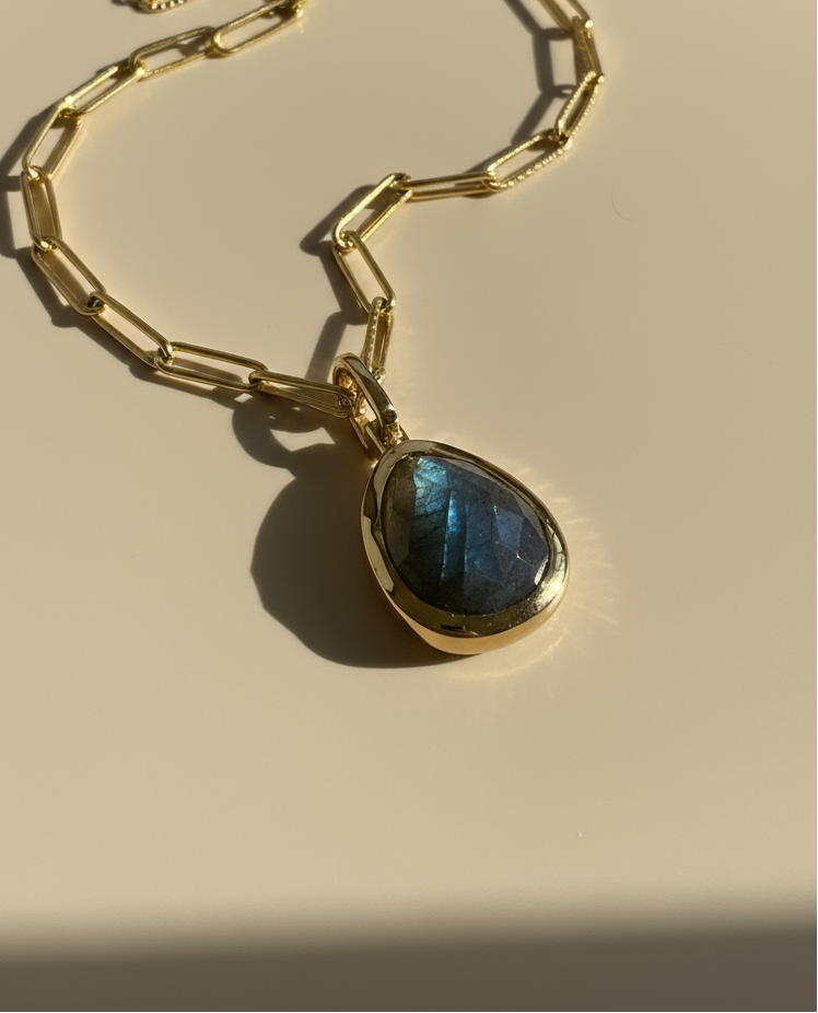 Gold Lunar -  Labradorite Link Chain