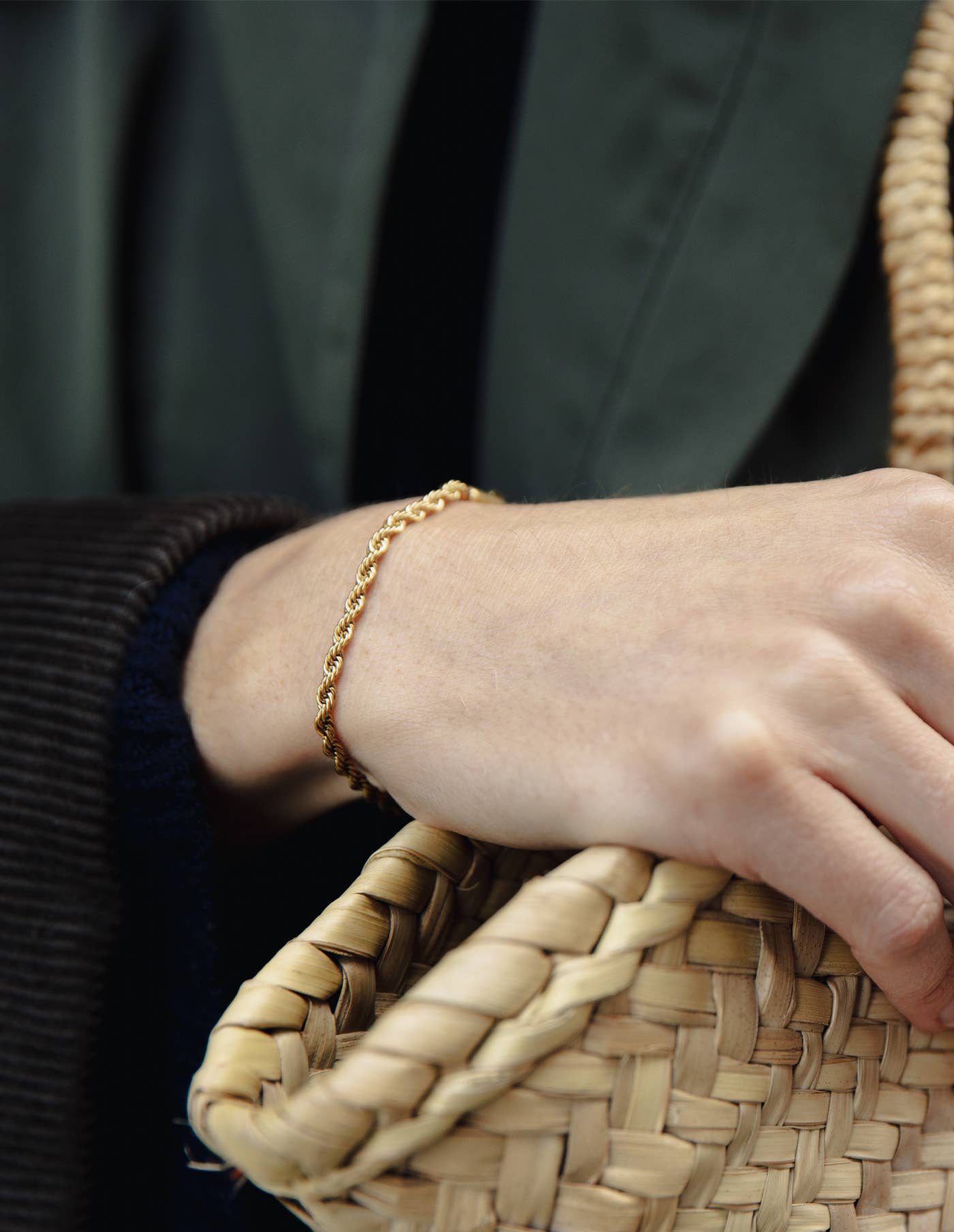 Nordic Muse - Gold 3mm Rope Twist Bracelet