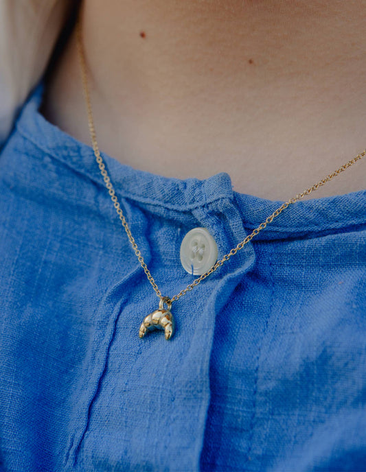 Nordic Muse - Gold Mini Croissant Necklace