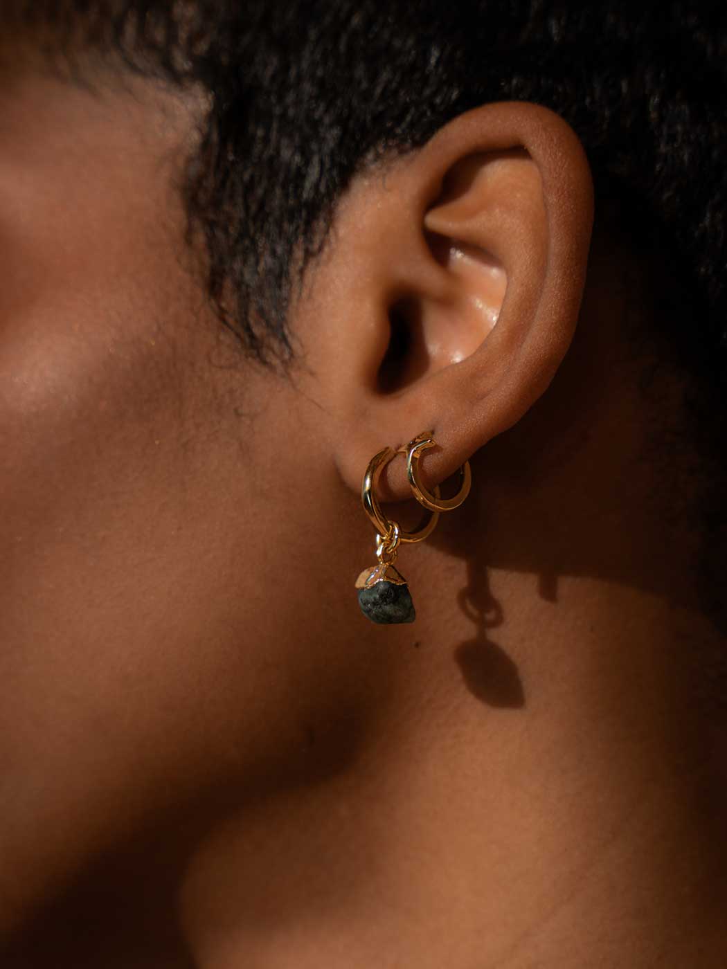 Formation Co. Jewellery - Mohica Raw Emerald Hoops