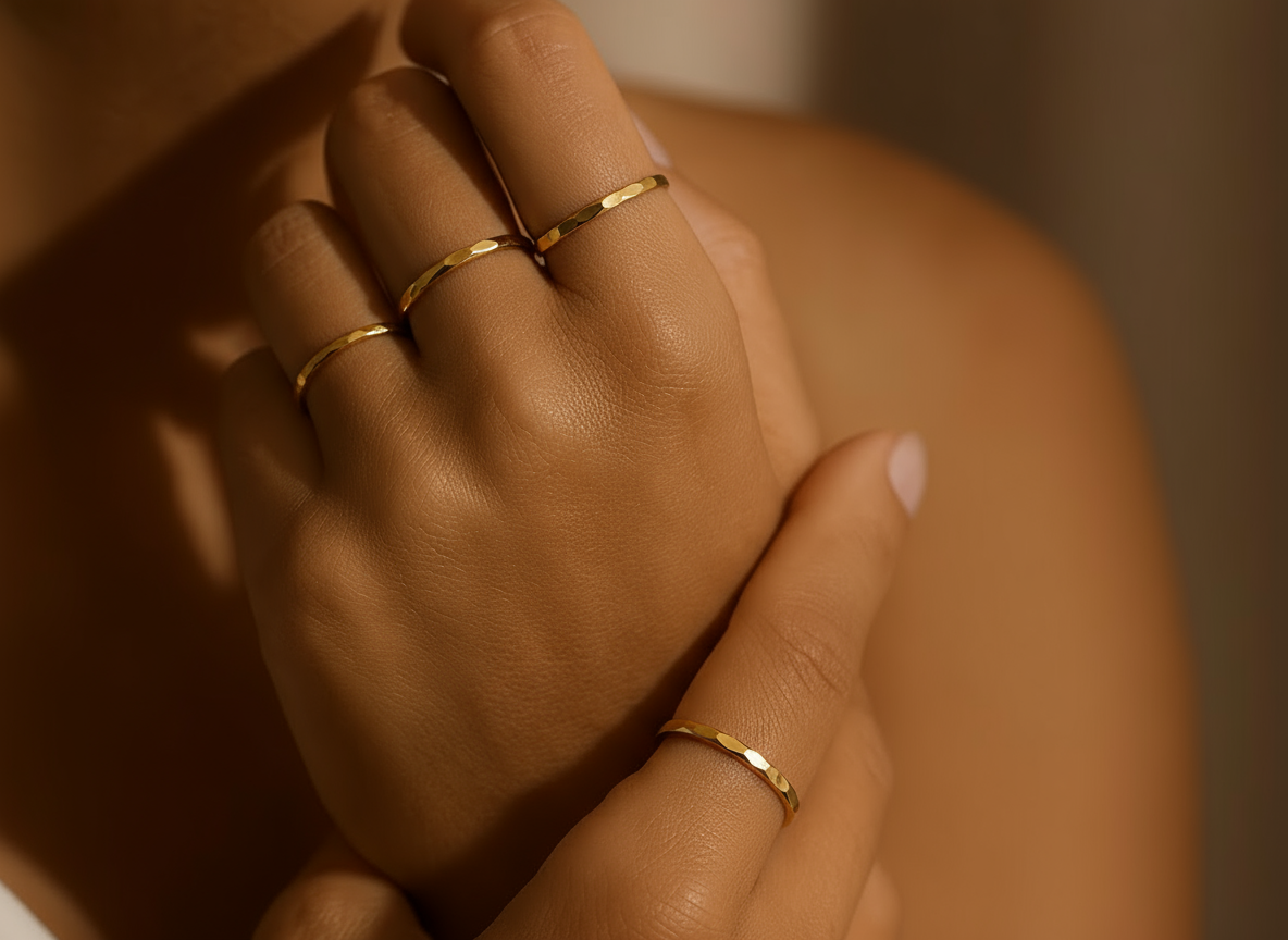 Gold Lunar -  Molten Single Ring