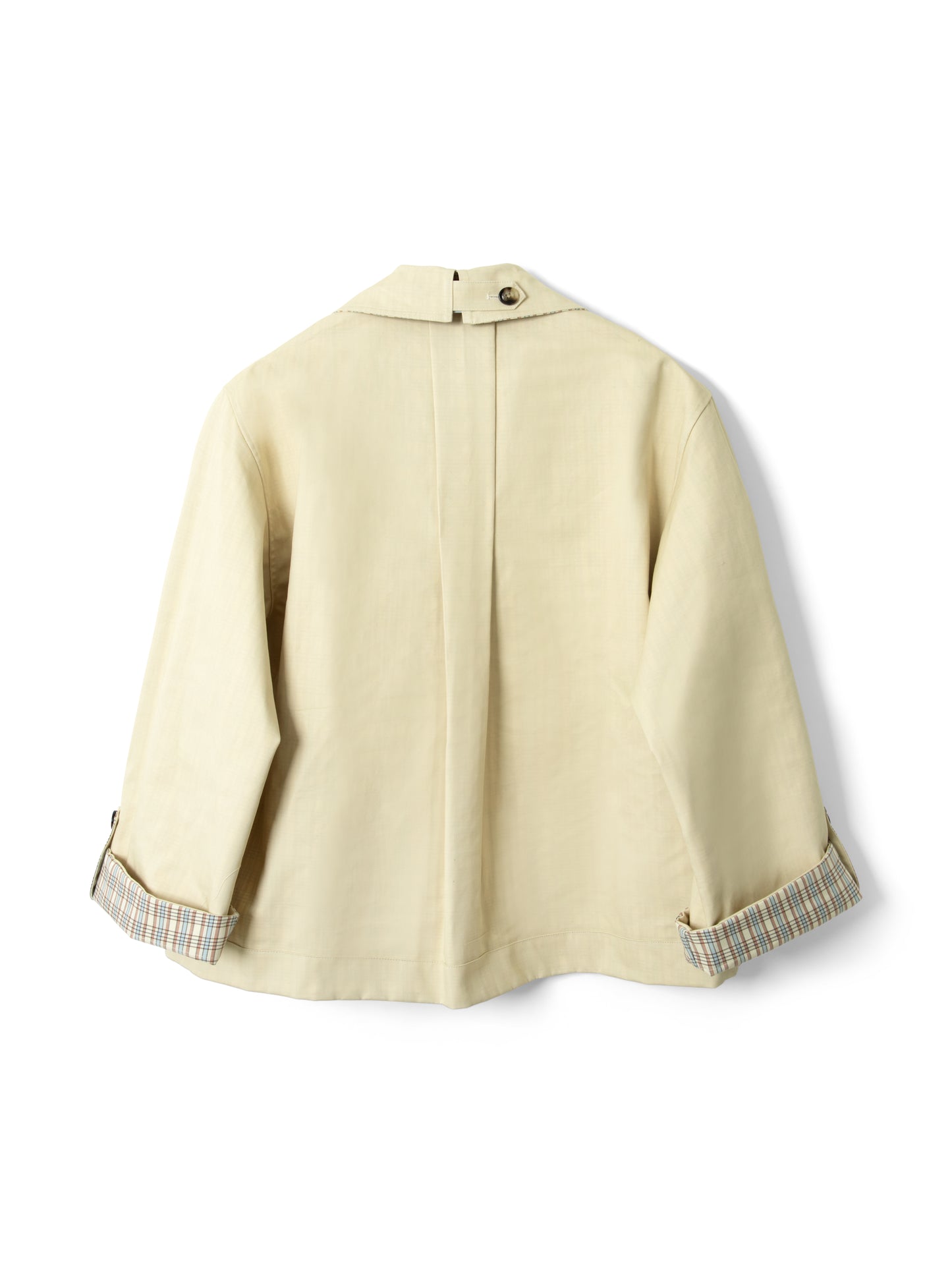 Damson Madder - Jerry Reversible Crop Trench, Ginger Check