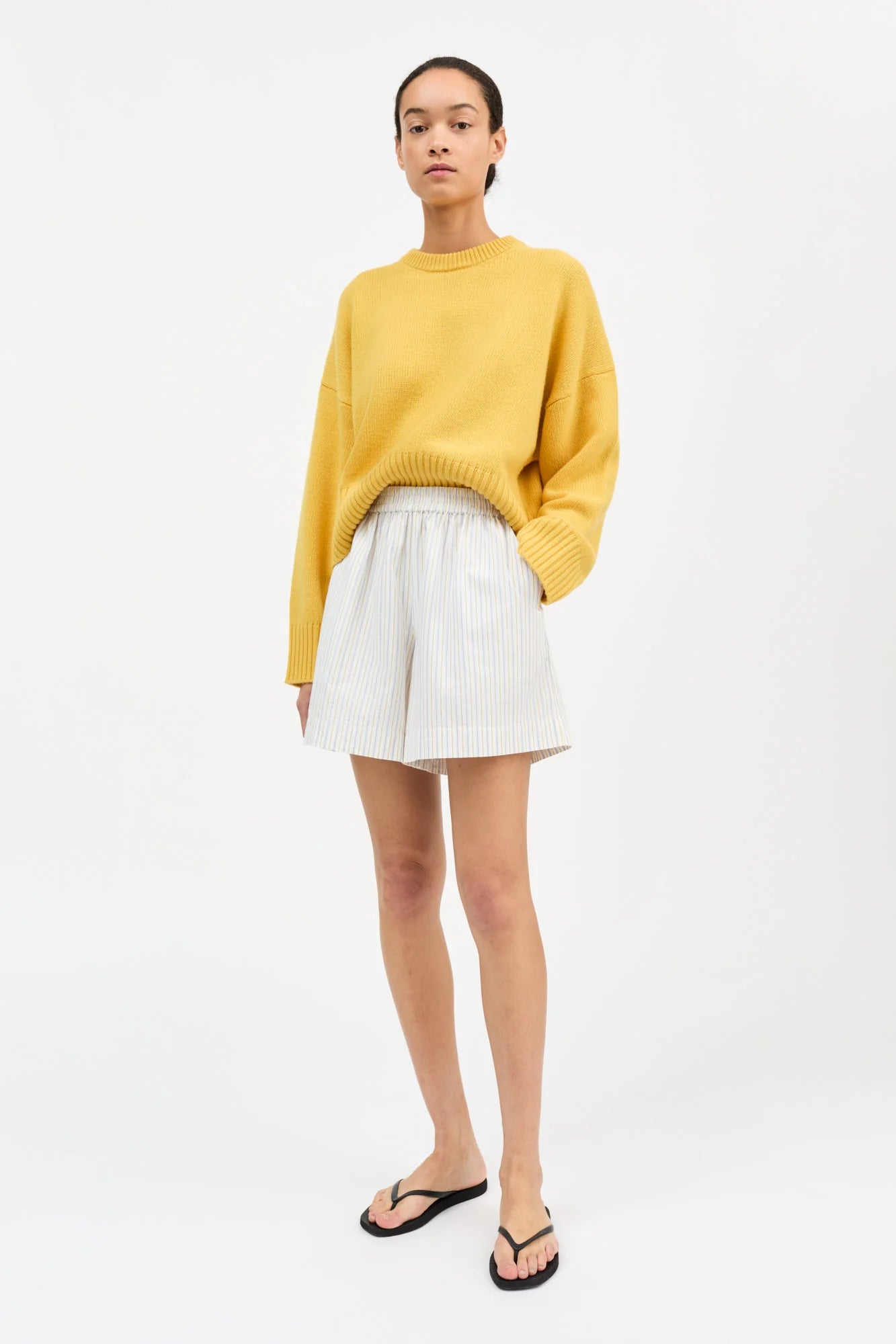 Skall Studio - Edgar Shorts, Yellow/Blue Stripe