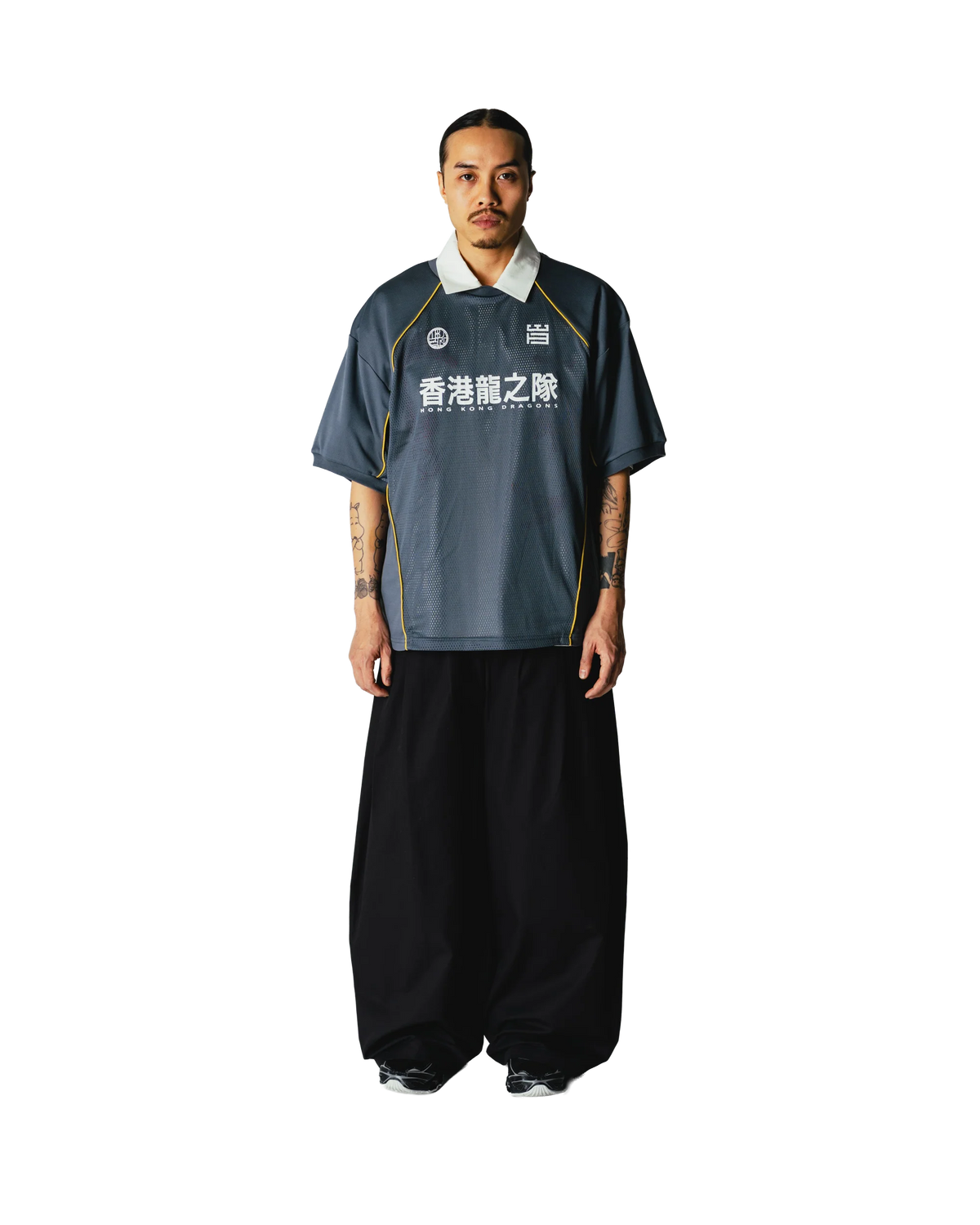 WOODBIRD - Beam Mesh Cut Tee, Slate Blue