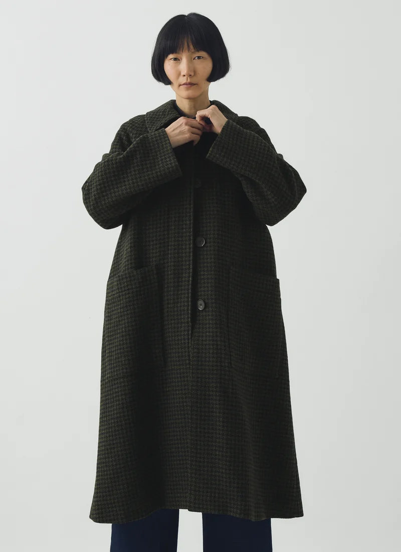 TOAST - Frankie Check Cool Raglan Coat, Olive/Black