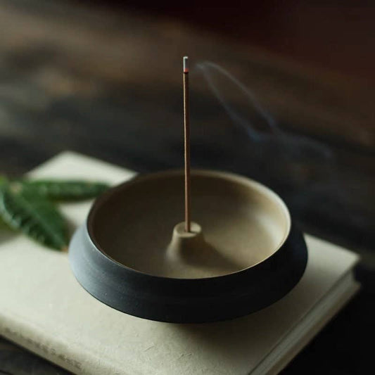 Gohobi - Handmade Ceramic Black Incense Holder