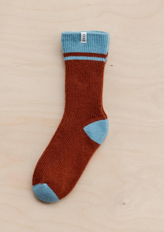 TBCo - Merino Striped Socks in Rust