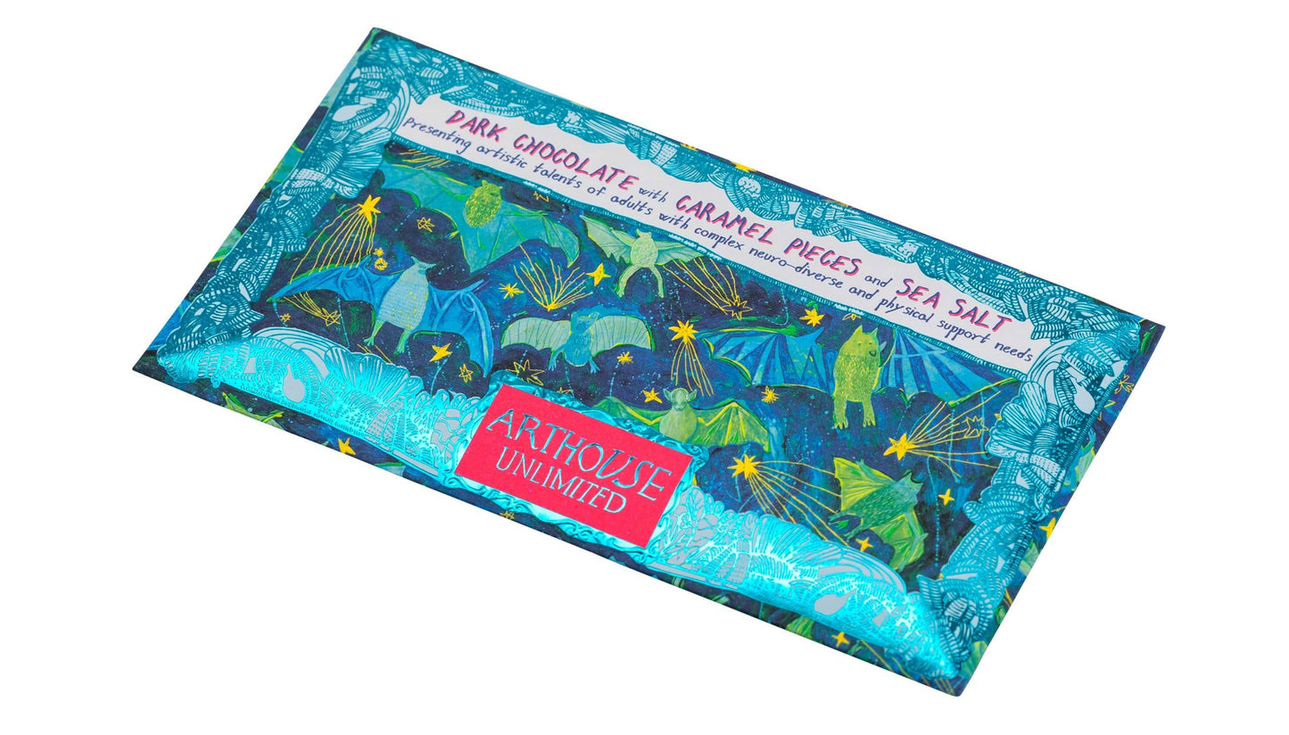 Arthouse Unlimited - Bat Mates, Dark Chocolate Bar with Caramel & Sea Salt