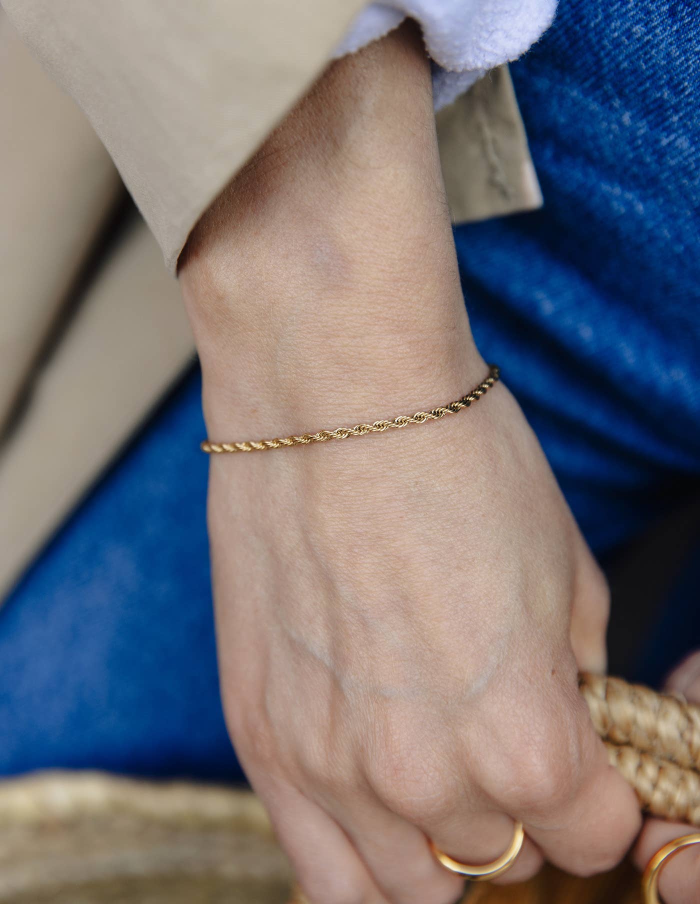 Nordic Muse - Gold 2mm Rope Twist Bracelet