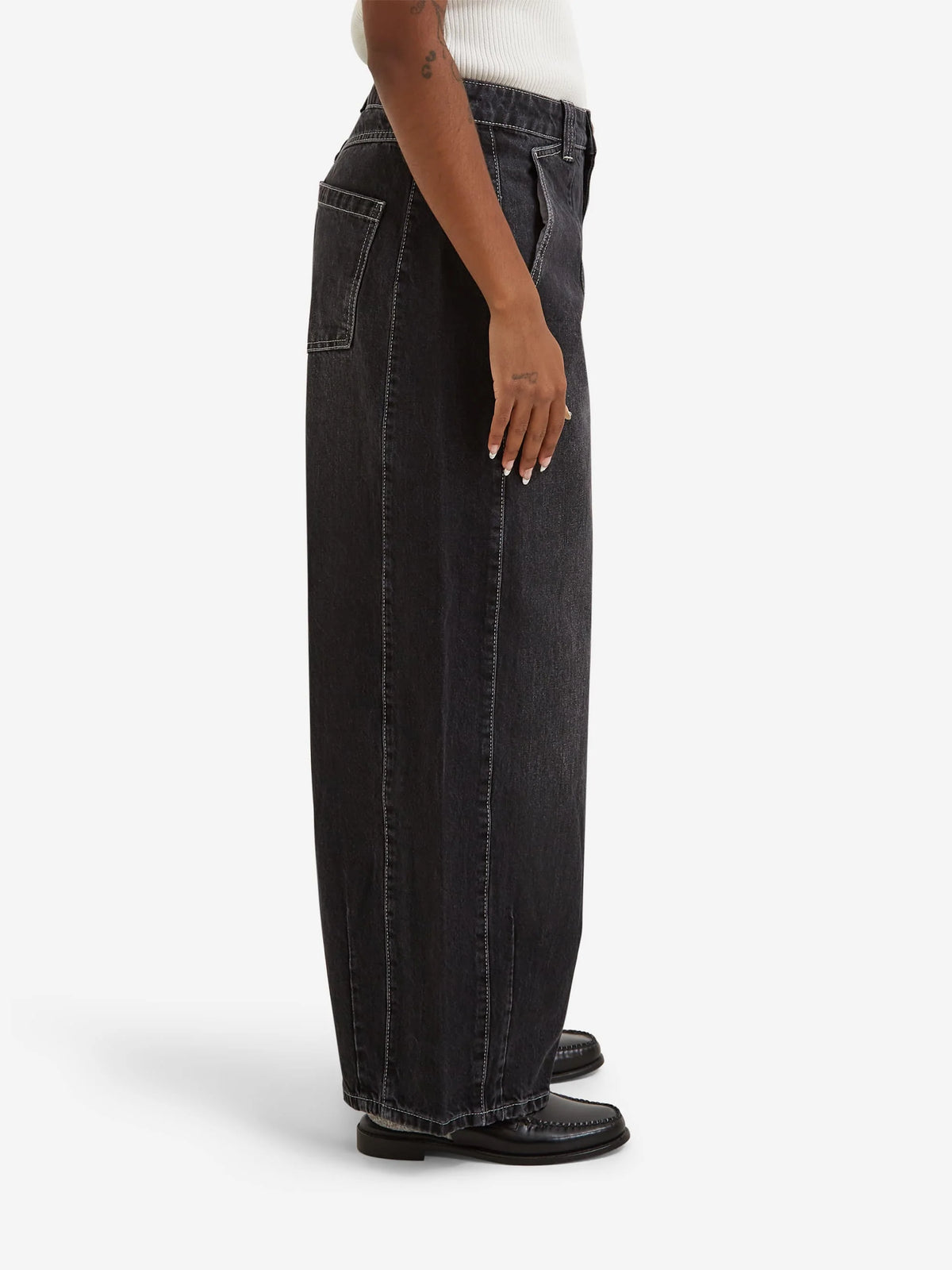 Damson Madder - Erika Barrel Jeans, Washed Black