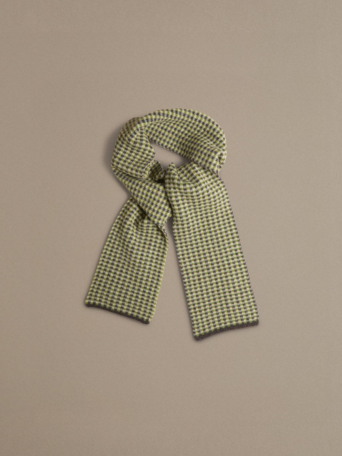Rove Knitwear - Small Check Scarf, Green