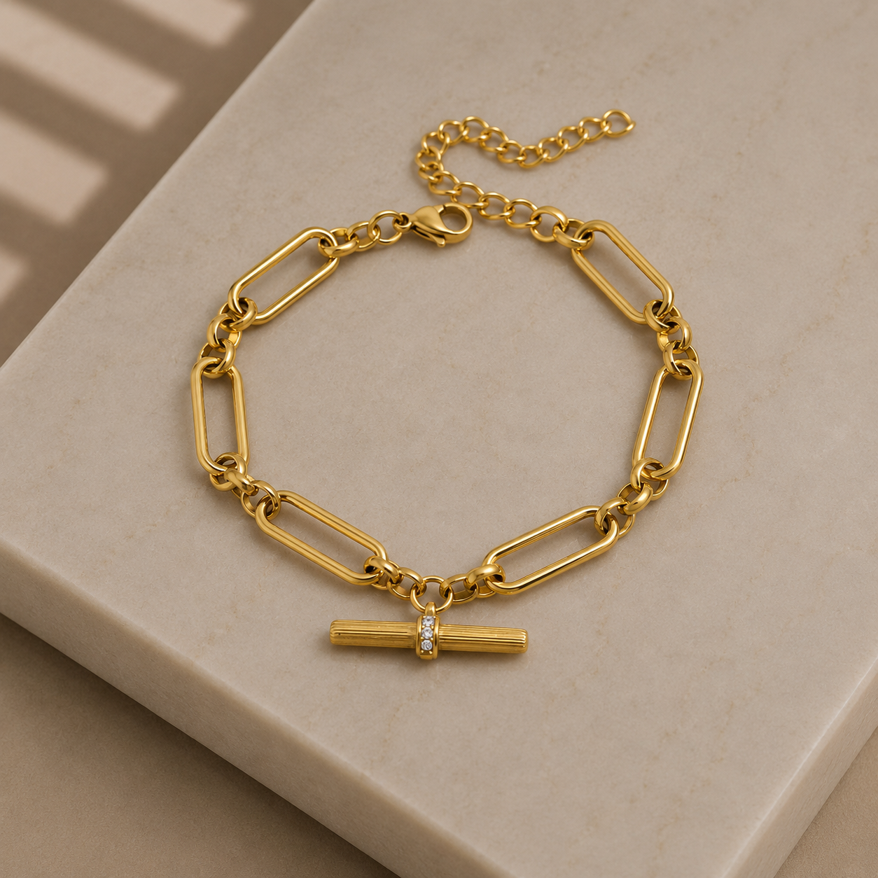 Gold Lunar - T Bar Link Bracelet