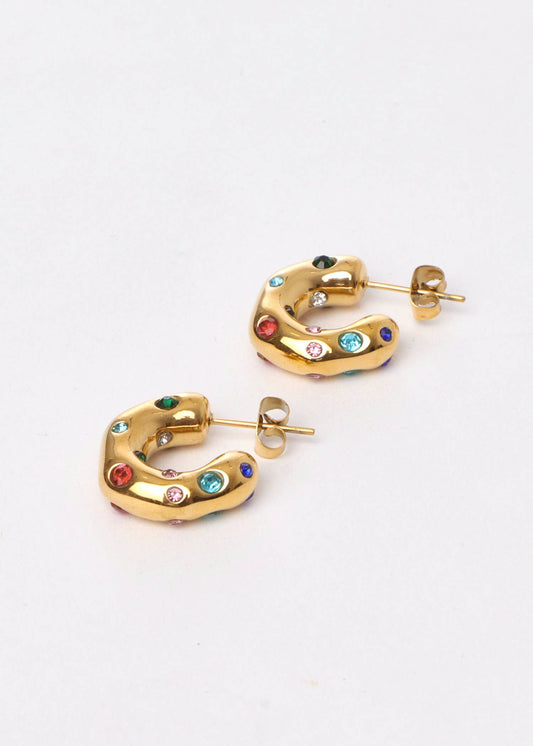 About November - Noa Chunky Rainbow Hoop Gold