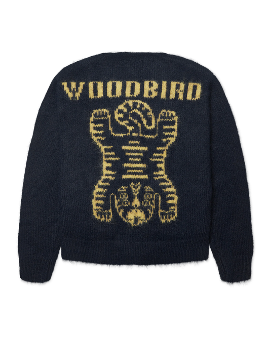 WOODBIRD - Koon Zip Tiger Cardigan, Navy