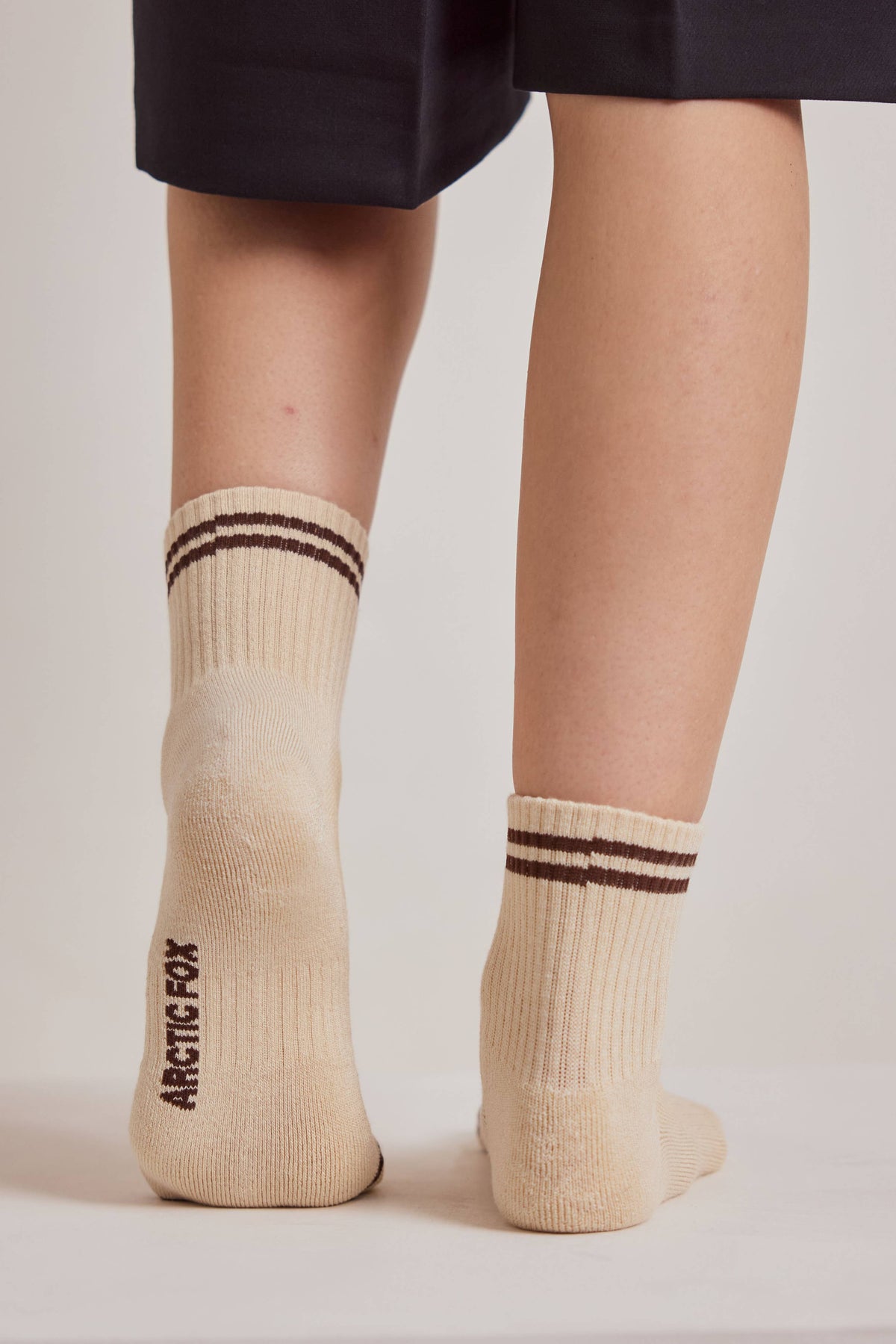 Arctic Fox & CO. - The Shortie Striped Sock, Chalk