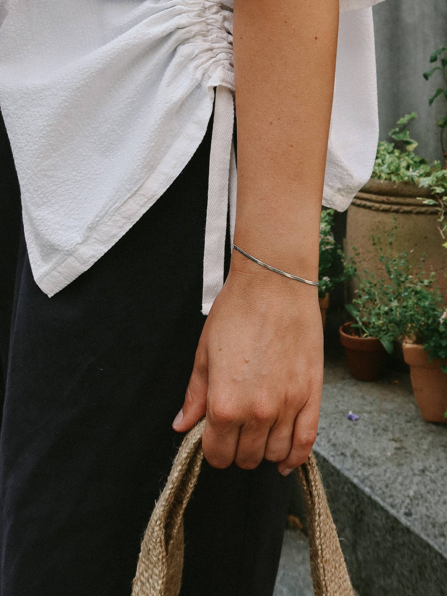 Nordic Muse - Silver 2mm Snake Chain Bracelet, Waterproof