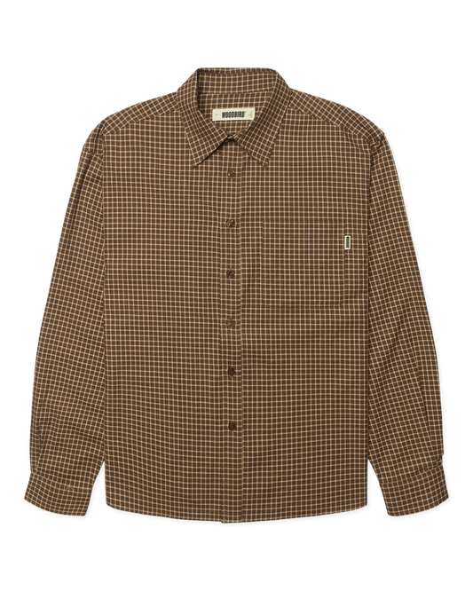 WOODBIRD - Buzo Check Shirt, Brown Honey
