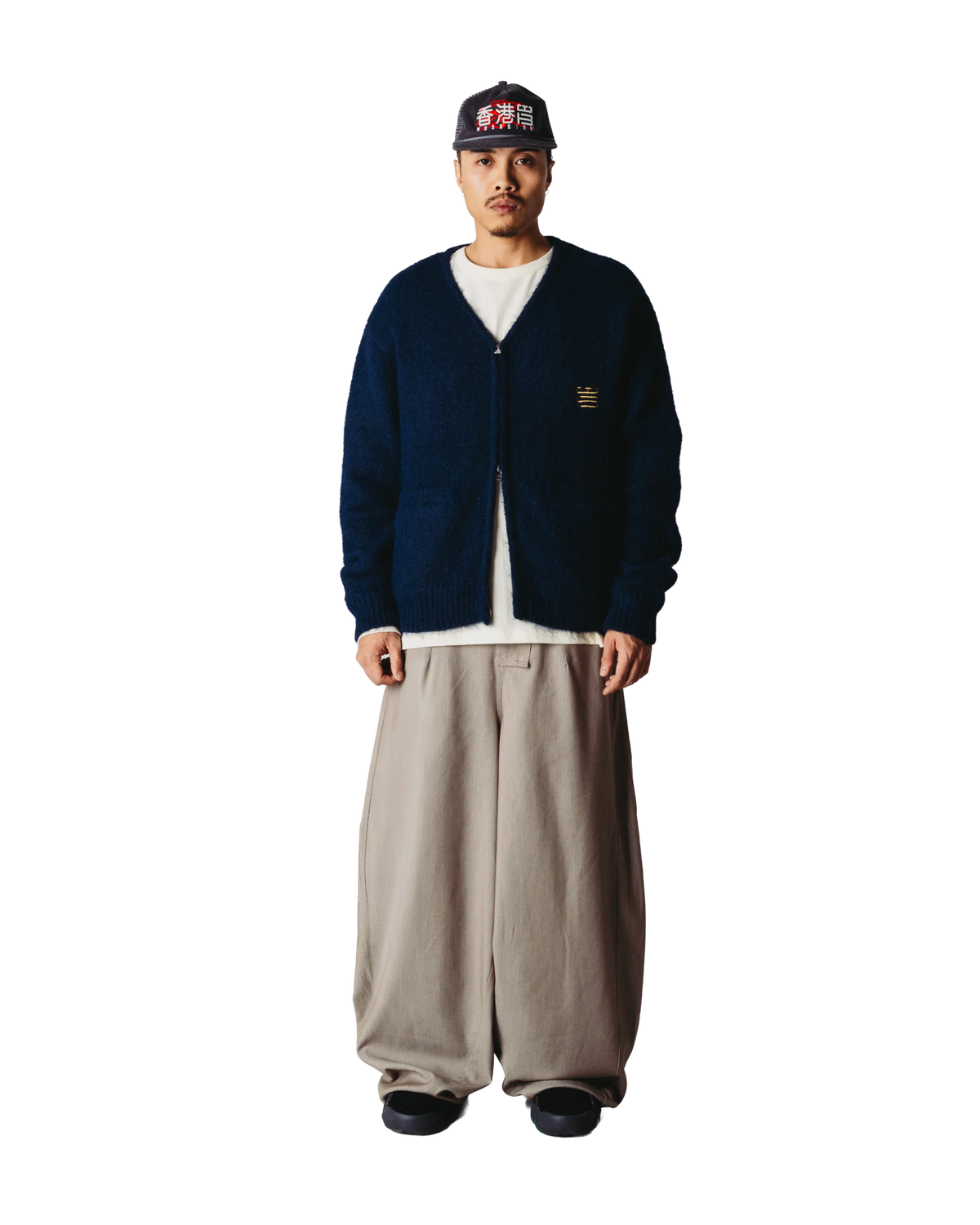 WOODBIRD - Koon Zip Tiger Cardigan, Navy