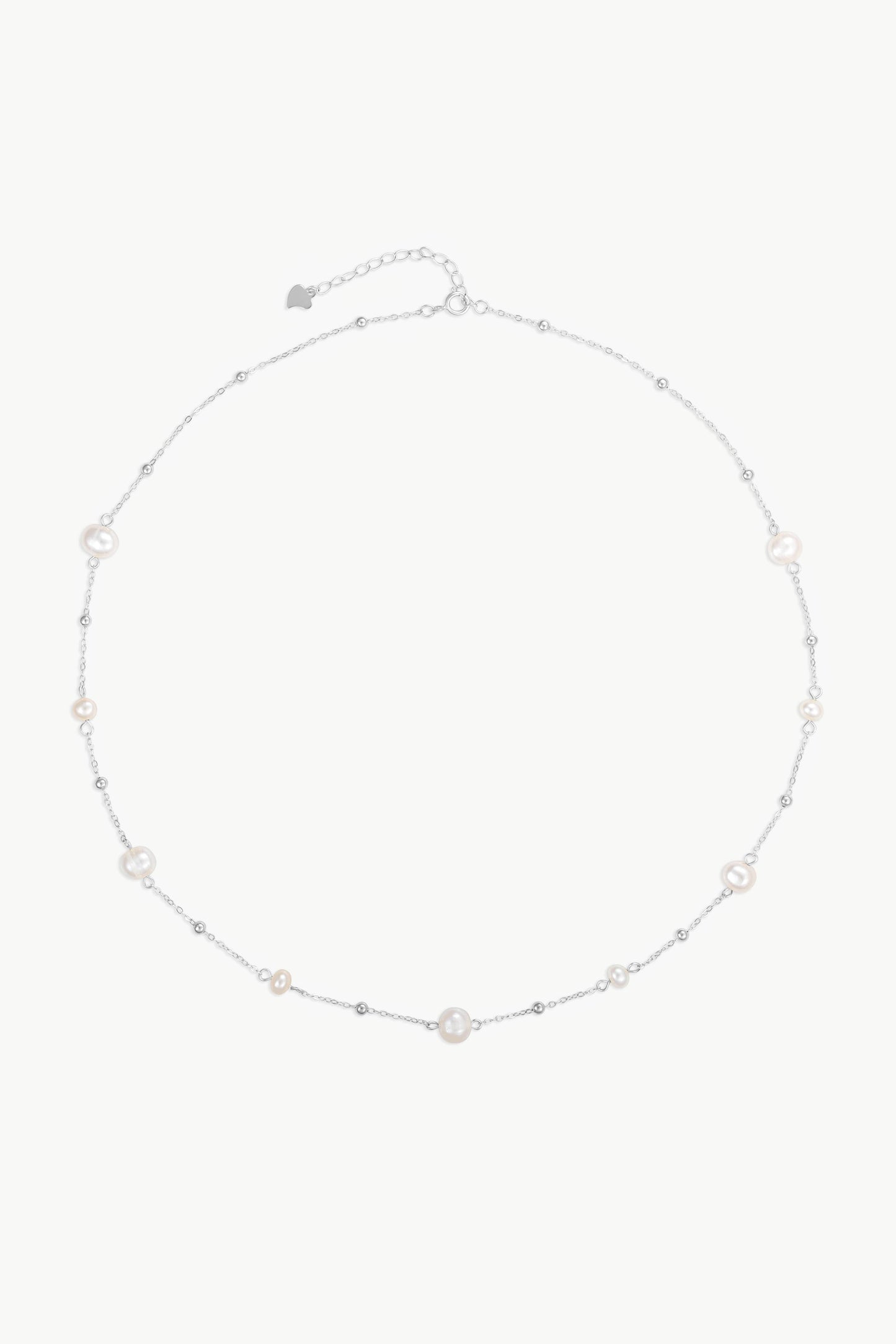 Arctic Fox & CO. - JOY - Beaded Pearl Chain Necklace Silver