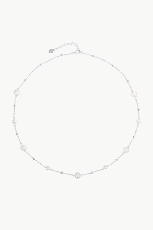 Arctic Fox & CO. - JOY - Beaded Pearl Chain Necklace Silver