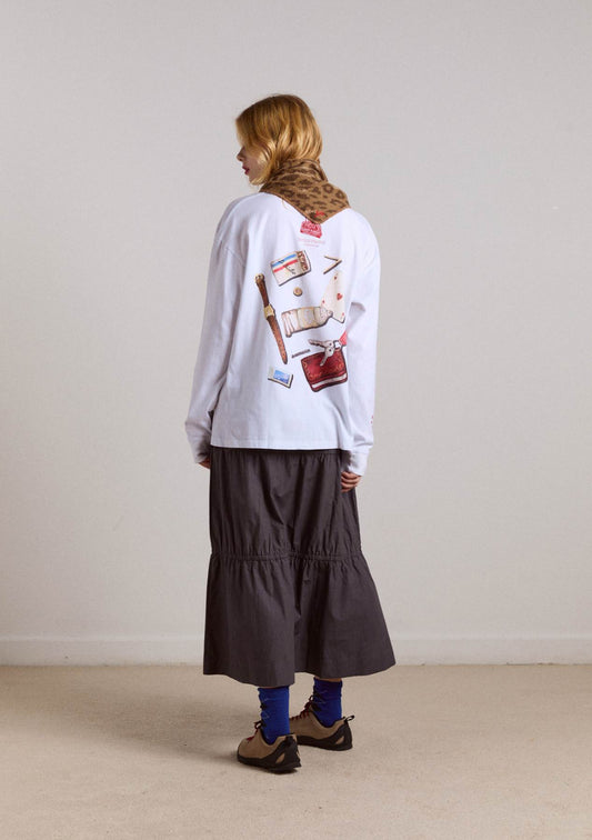 Damson Madder - What’s in my Back Long Sleeve Tee, Ecru