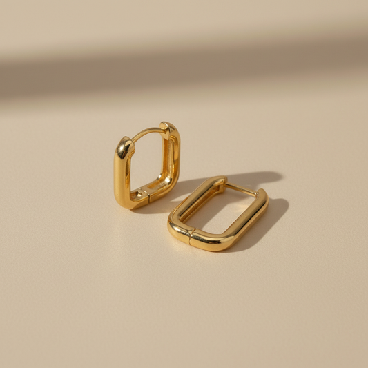 Gold Lunar - Link Hoop Earrings