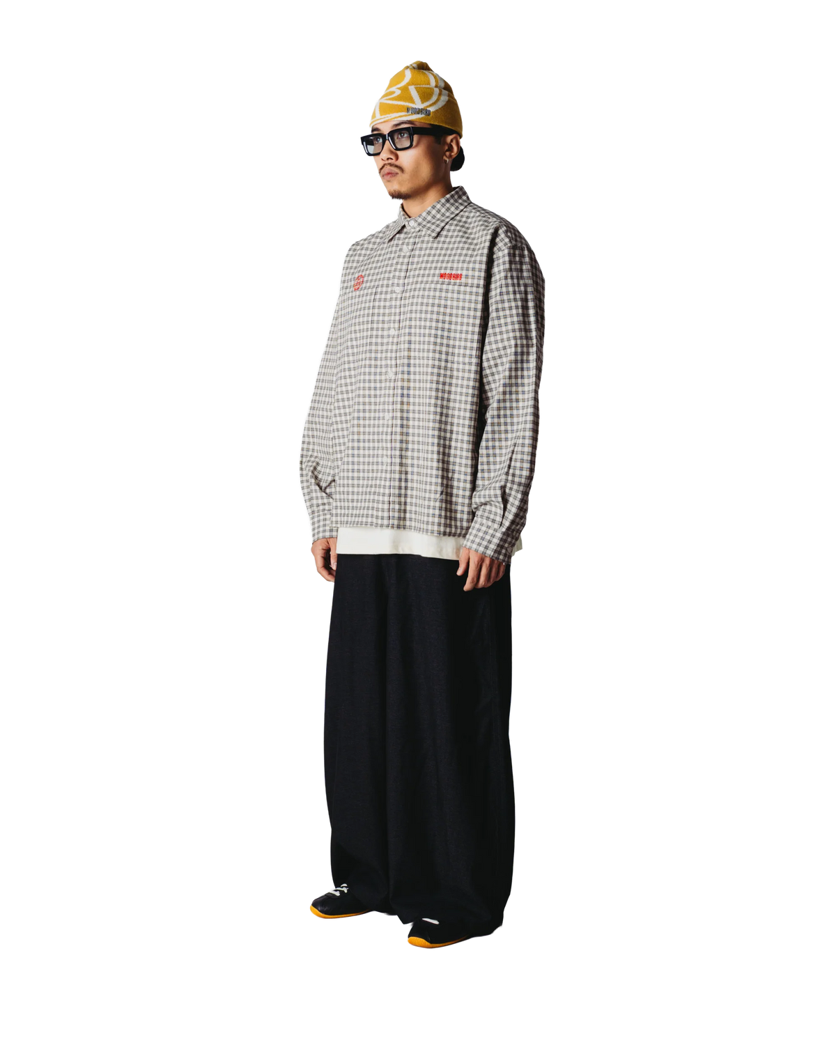 WOODBIRD - Buzo Embroidered Check Shirt, Off White