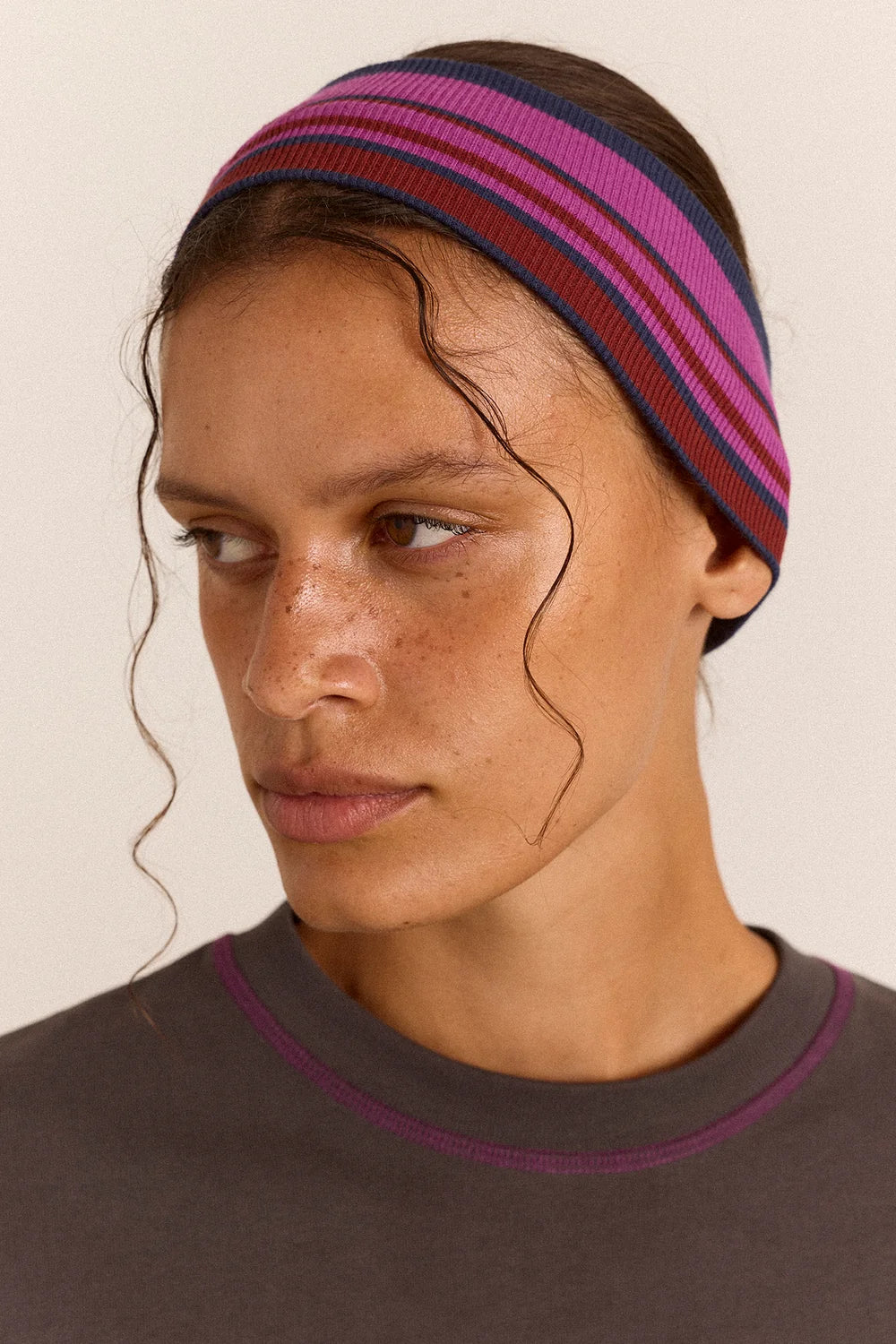 Damson Madder - Stripe Headband, Viola Stripe