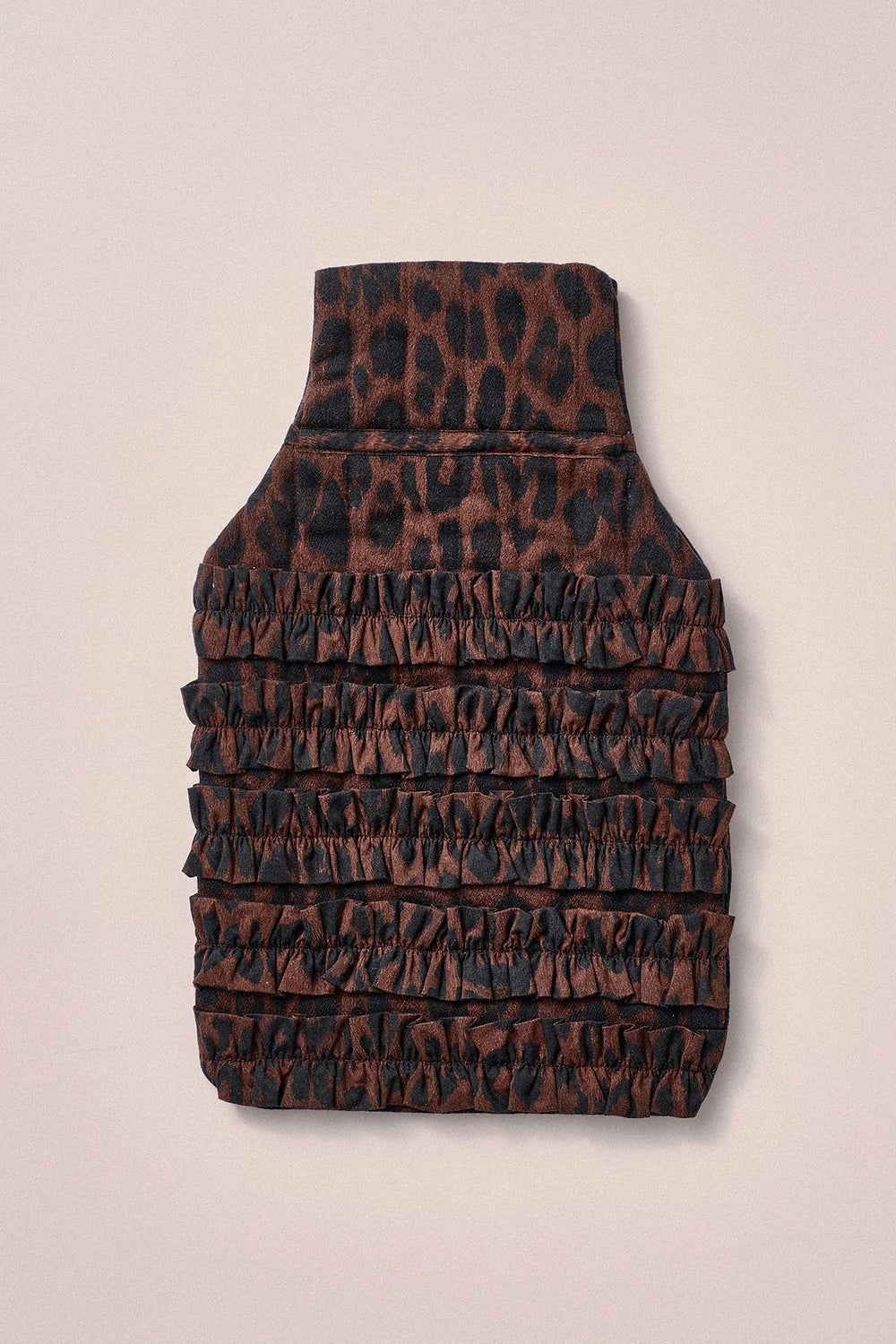 Damson Madder - Bow Hot Water Bottle Cover, Dark Leopard