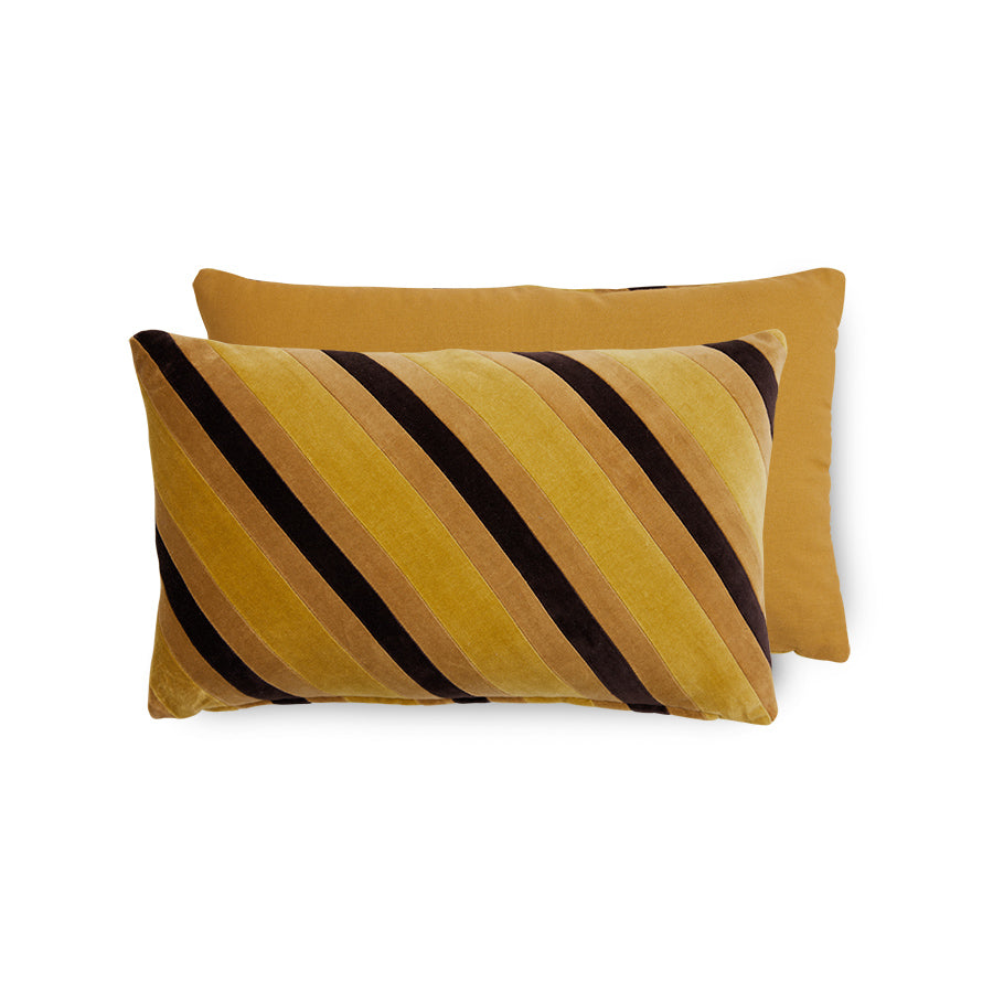 HKLIVING - Striped Velvet Cushion, Honey