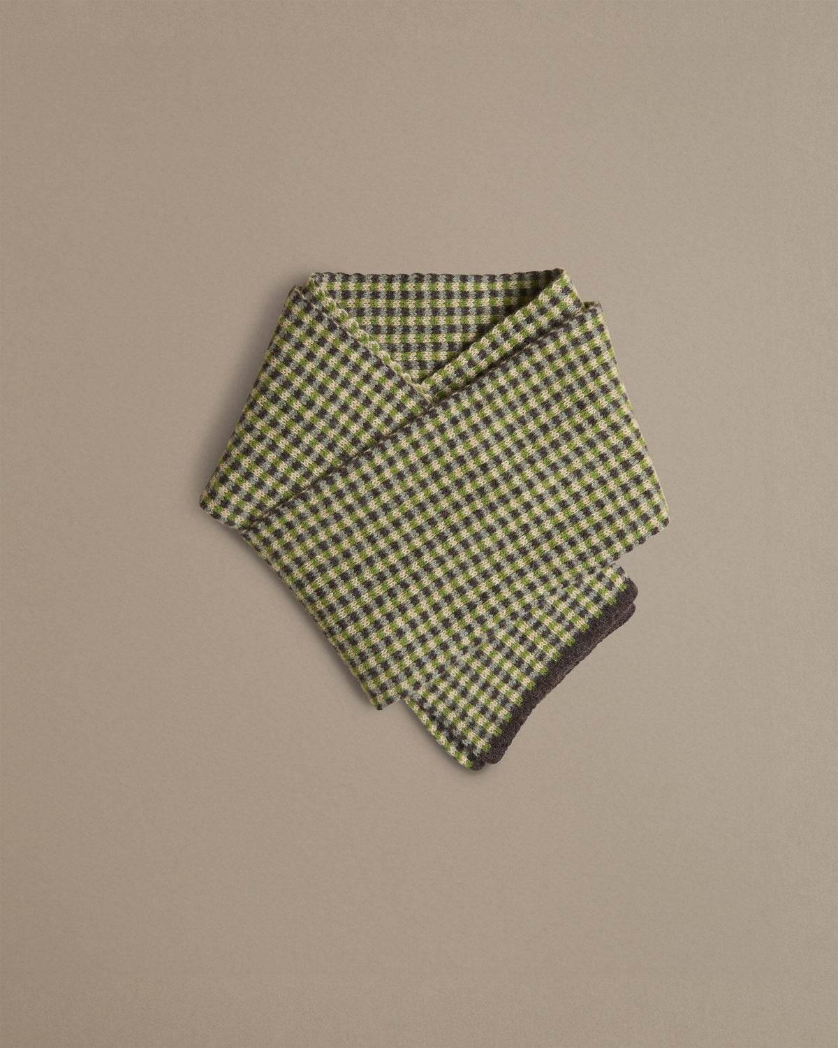 Rove Knitwear - Small Check Scarf, Green