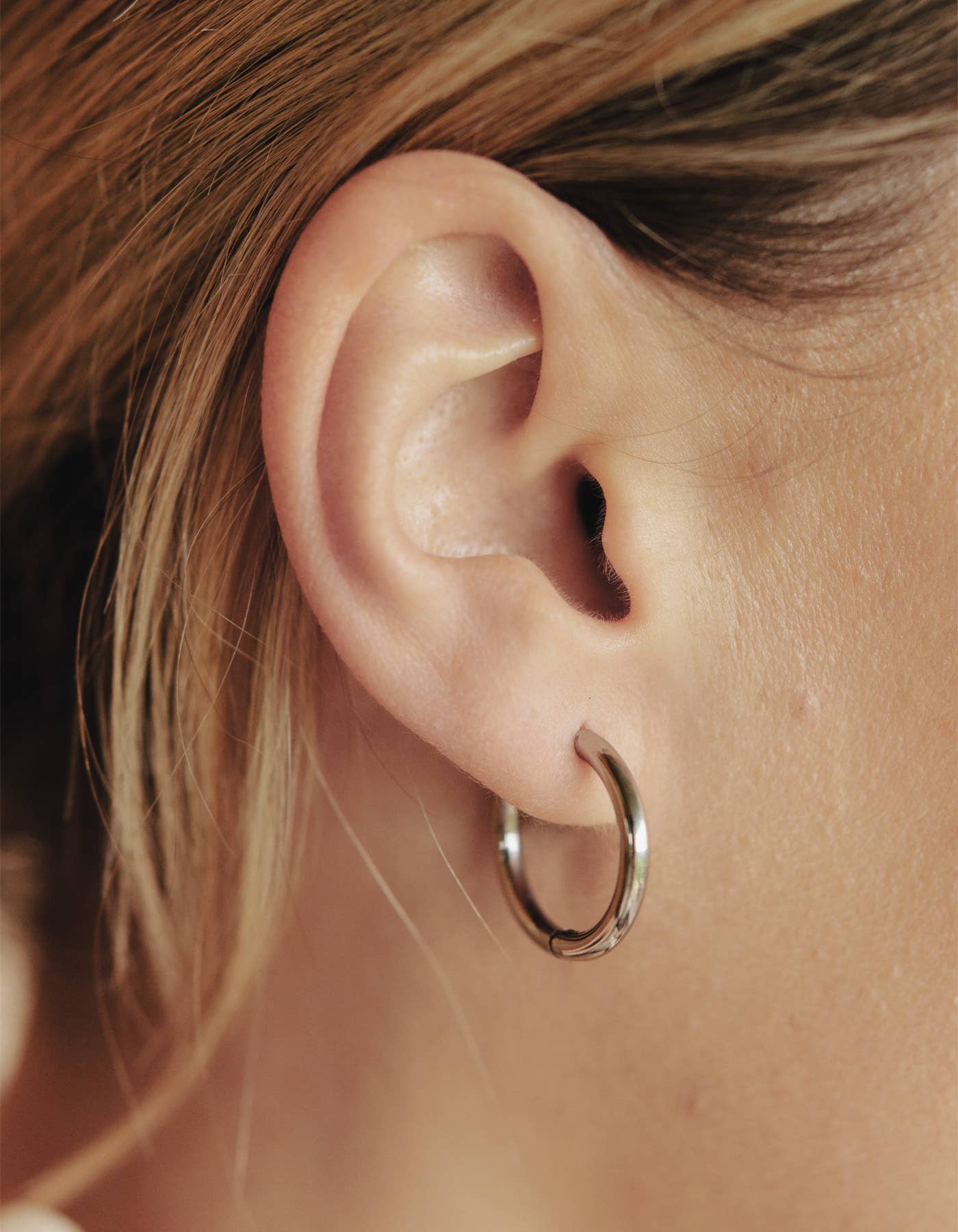 Nordic Muse - Silver Hoop Earrings - 1.5cm