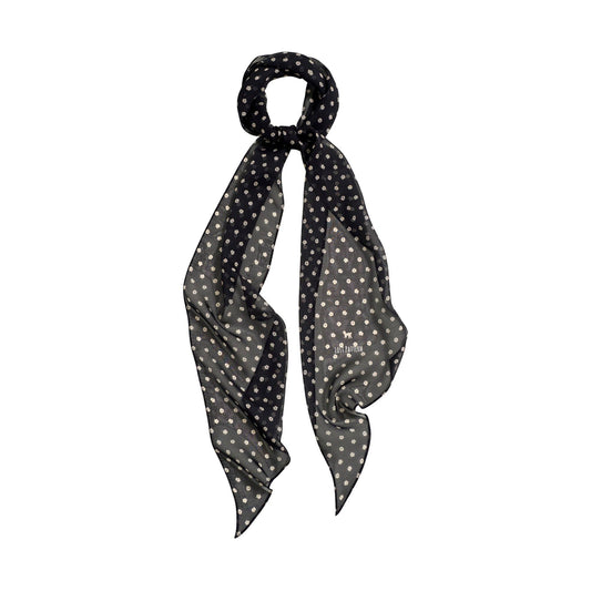 Lost Pattern NYC - Petal Veil Silk Chiffon Neck Scarf, Black
