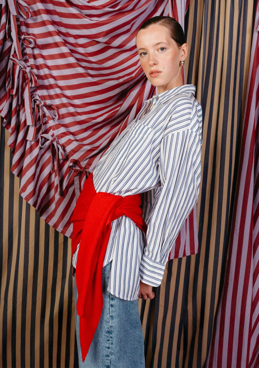 TBCo - Large Merino Triangle Scarf in Red