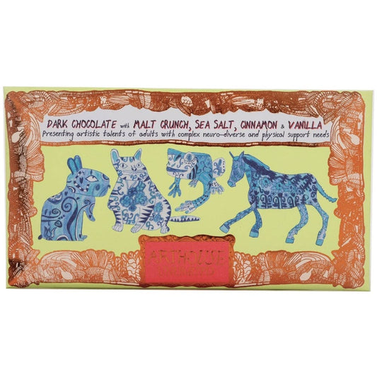 Arthouse Unlimited - Magnificent & Mighty, Dark Chocolate with Malt Crunch, Sea Salt, Cinnamon and Vanilla