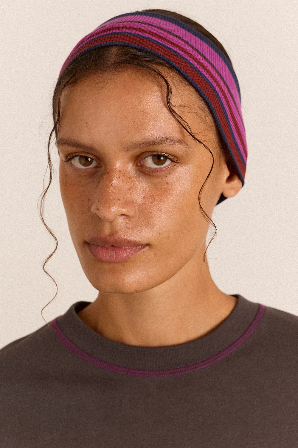 Damson Madder - Stripe Headband, Viola Stripe