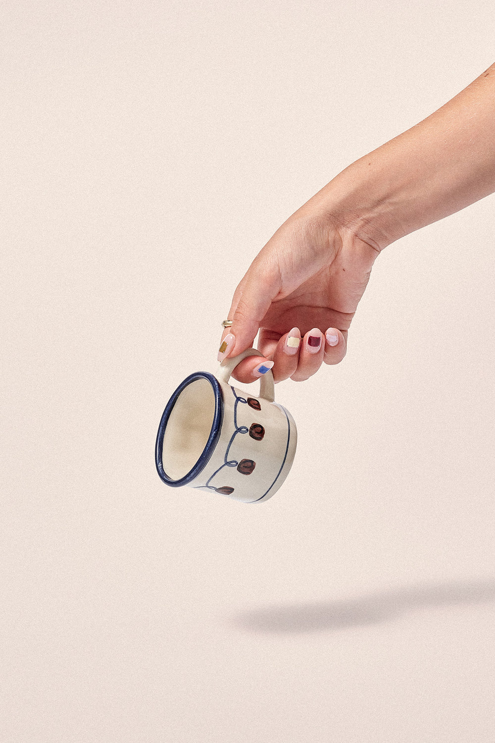 Damson Madder - Espresso Cup, Swirl Boarder