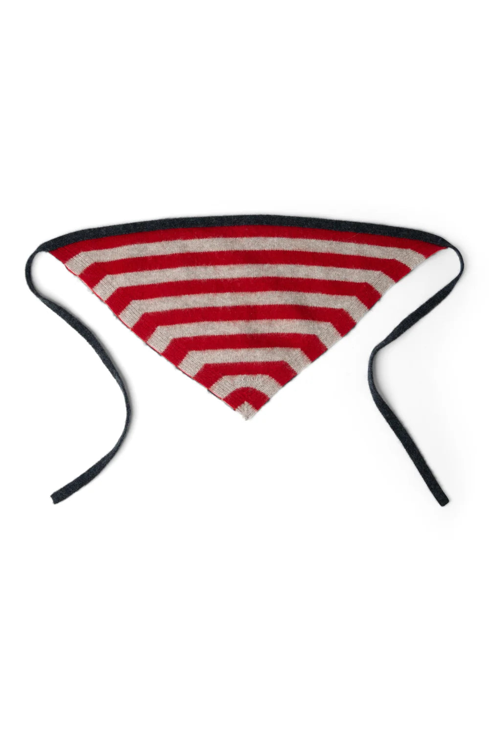 Damson Madder - Clara Merino Wool Head Scarf, Charcoal Stripe