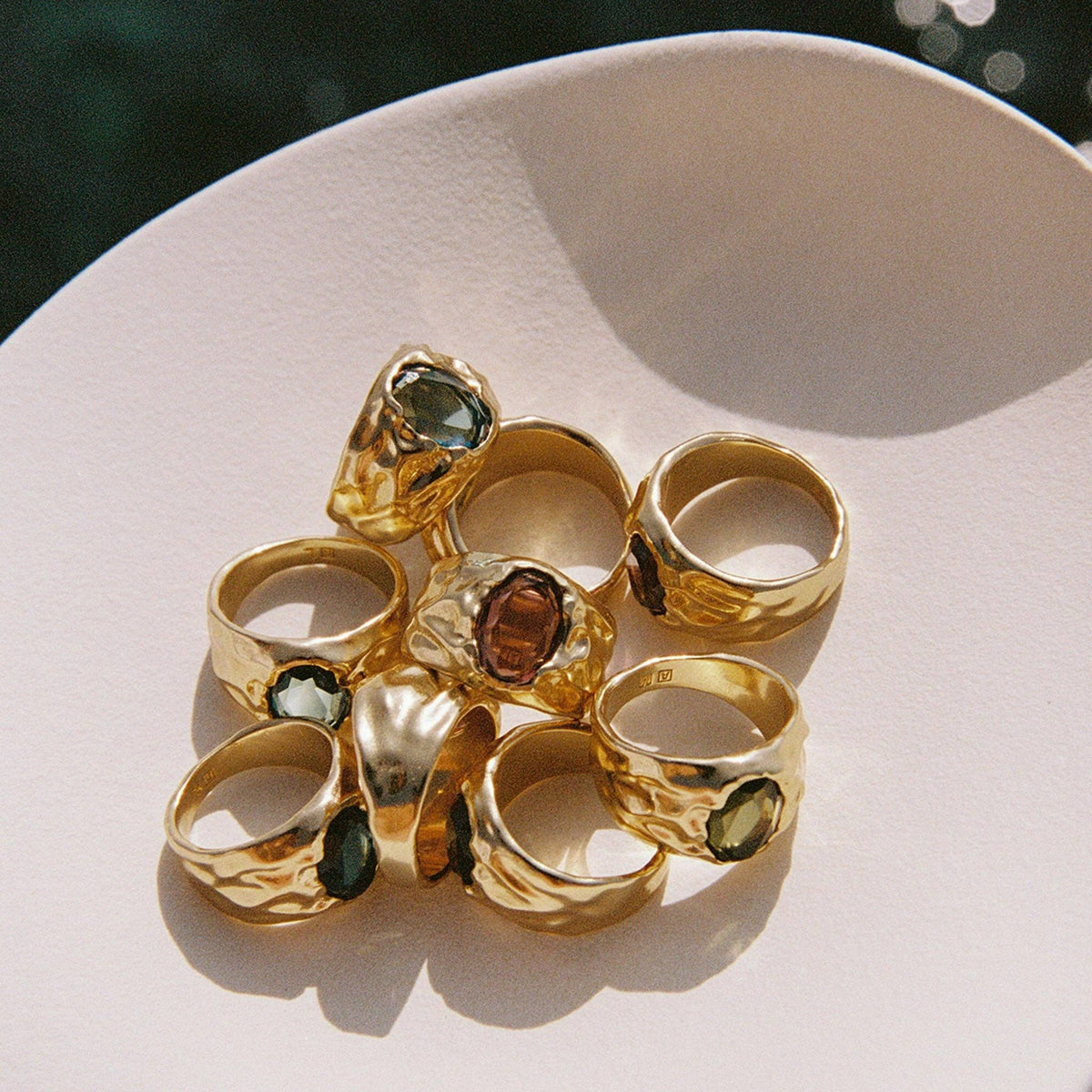 Agapée - Carmen Dark Green Ring, Gold